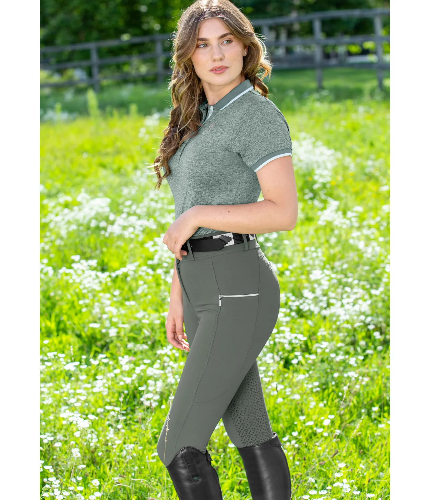 Felix Bühler Pantalon d'équitation à fond intégral grip Life Cycle forêt Discount