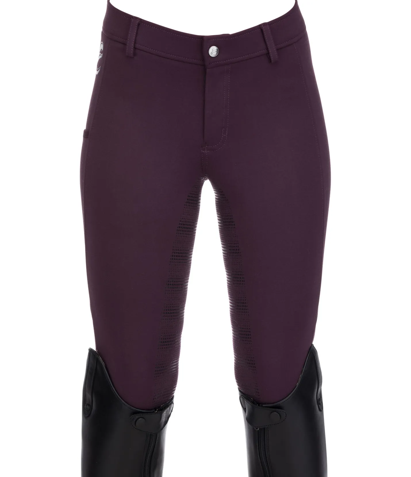 Equilibre Pantalon d'équitation à fond intégral Grip enfant Beja prune Best