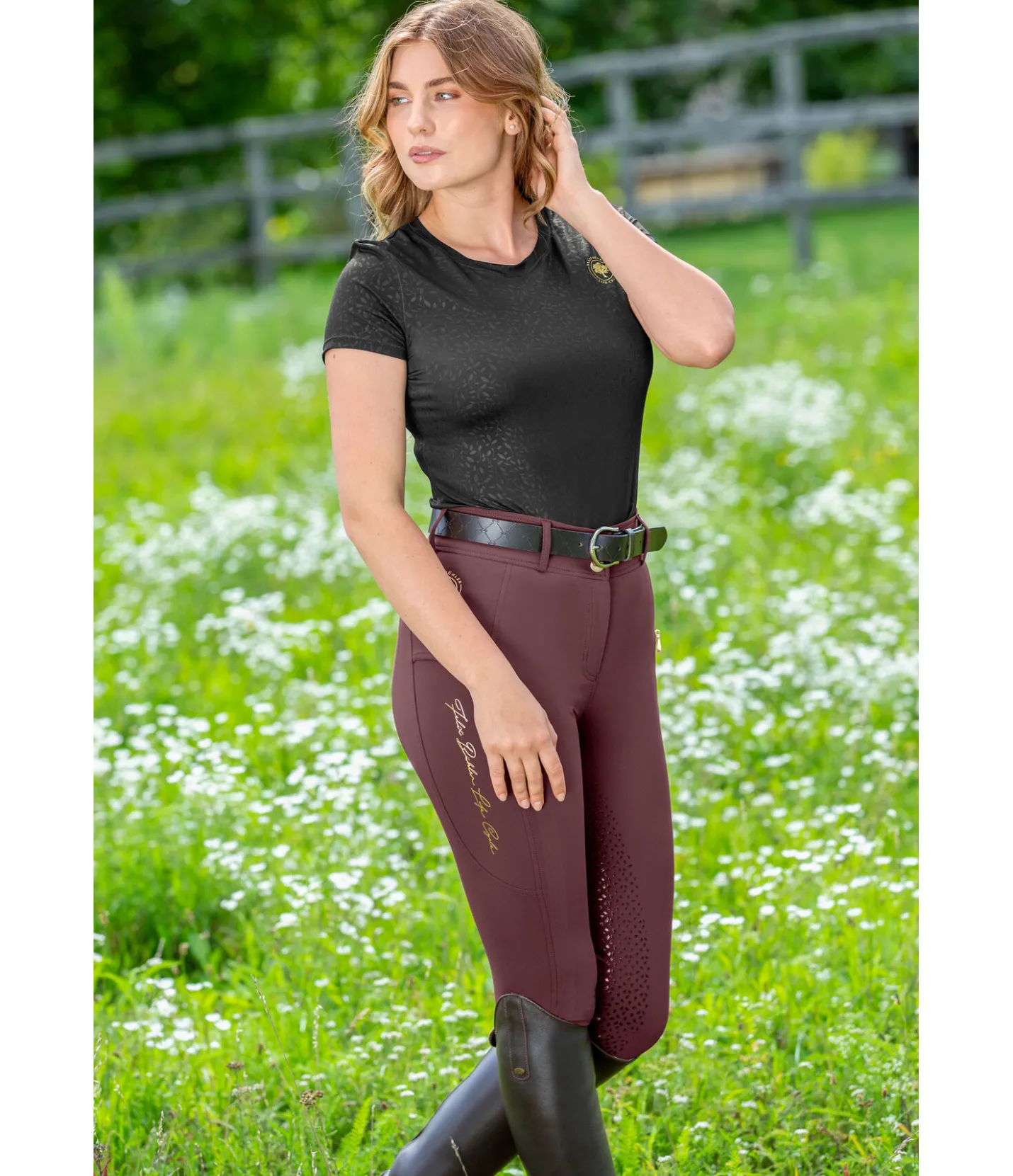Felix Bühler Pantalon d'équitation à fond intégral grip Life Cycle acajou New