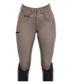 Equilibre Pantalon d'équitation confort taille haute à fond intégral grip Juliane noisette Outlet
