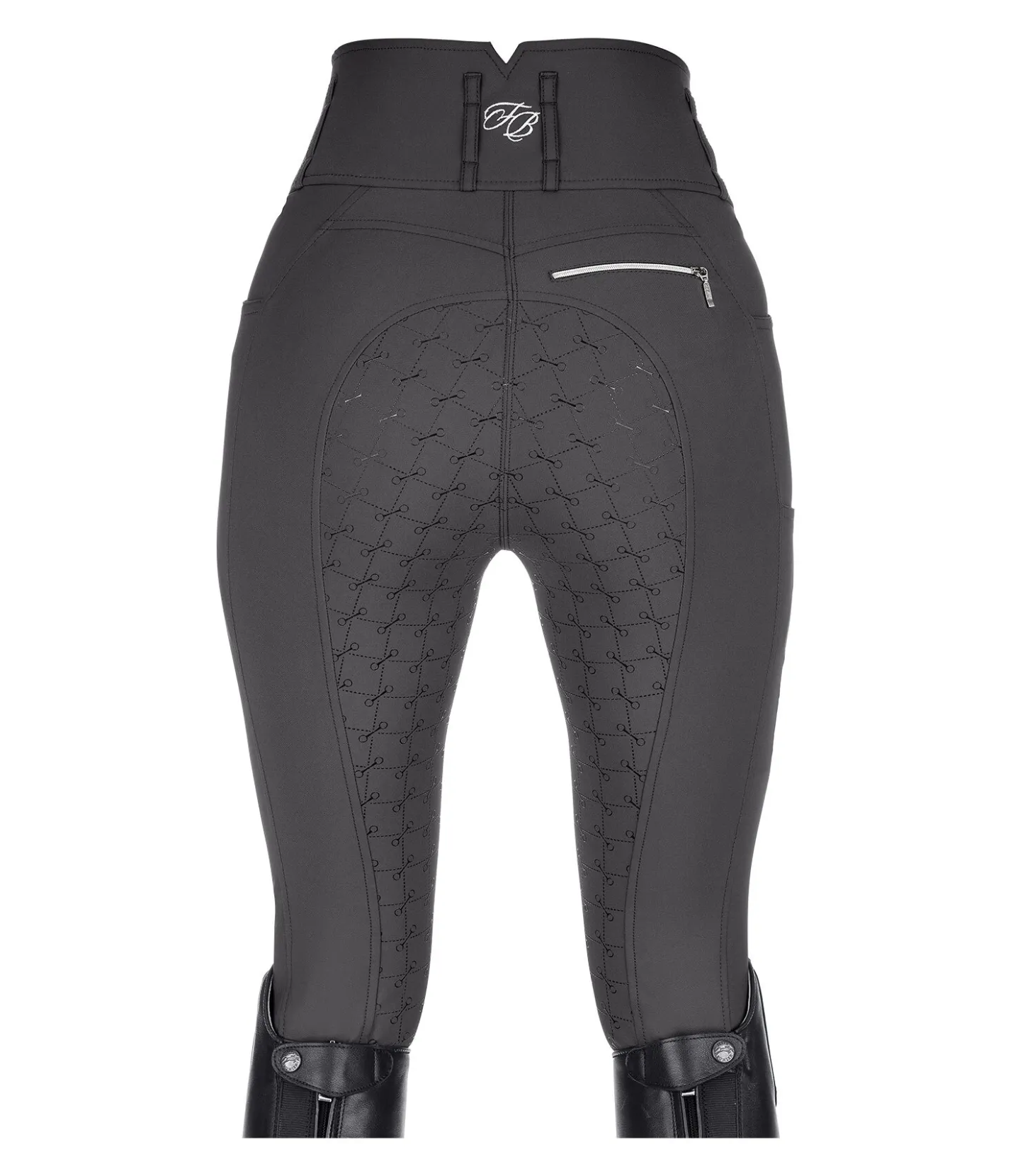 Felix Bühler Pantalon d'équitation confort taille haute à fond intégral grip Tabea carbone Hot