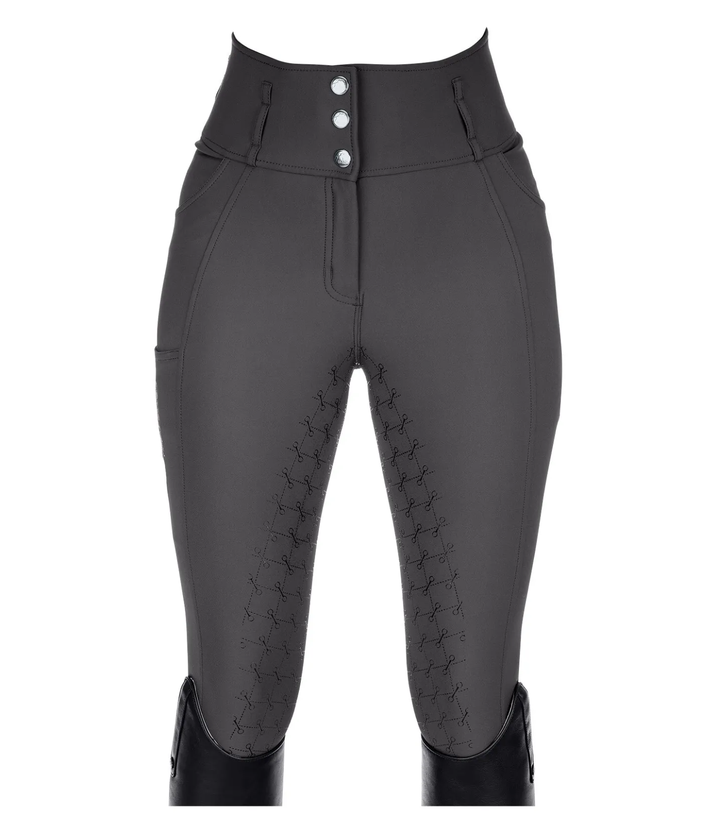 Felix Bühler Pantalon d'équitation confort taille haute à fond intégral grip Tabea carbone Hot
