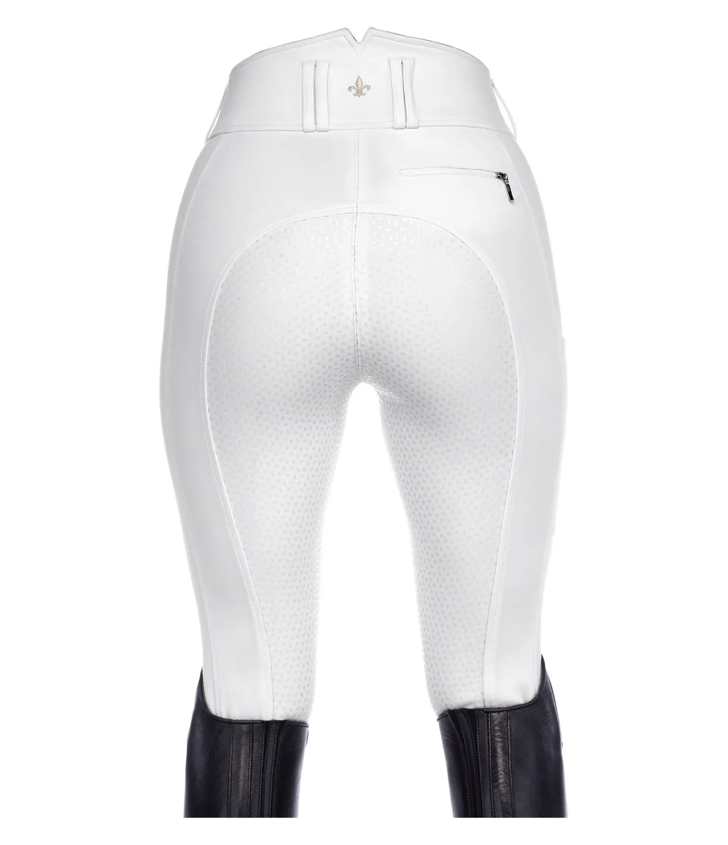 Equilibre Pantalon d'équitation confort taille haute à fond intégral grip Juliane blanc