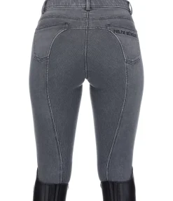 Felix Bühler Pantalon d'équitation denim à fond intégral Grip Linea gris