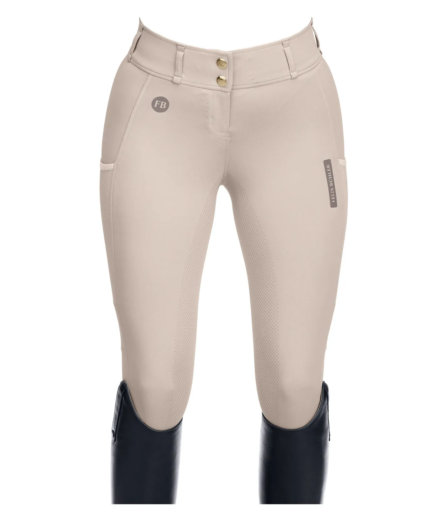 Felix Bühler Pantalon d'équitation d'été hybride à fond intégral grip Samira-Mesh champagne New