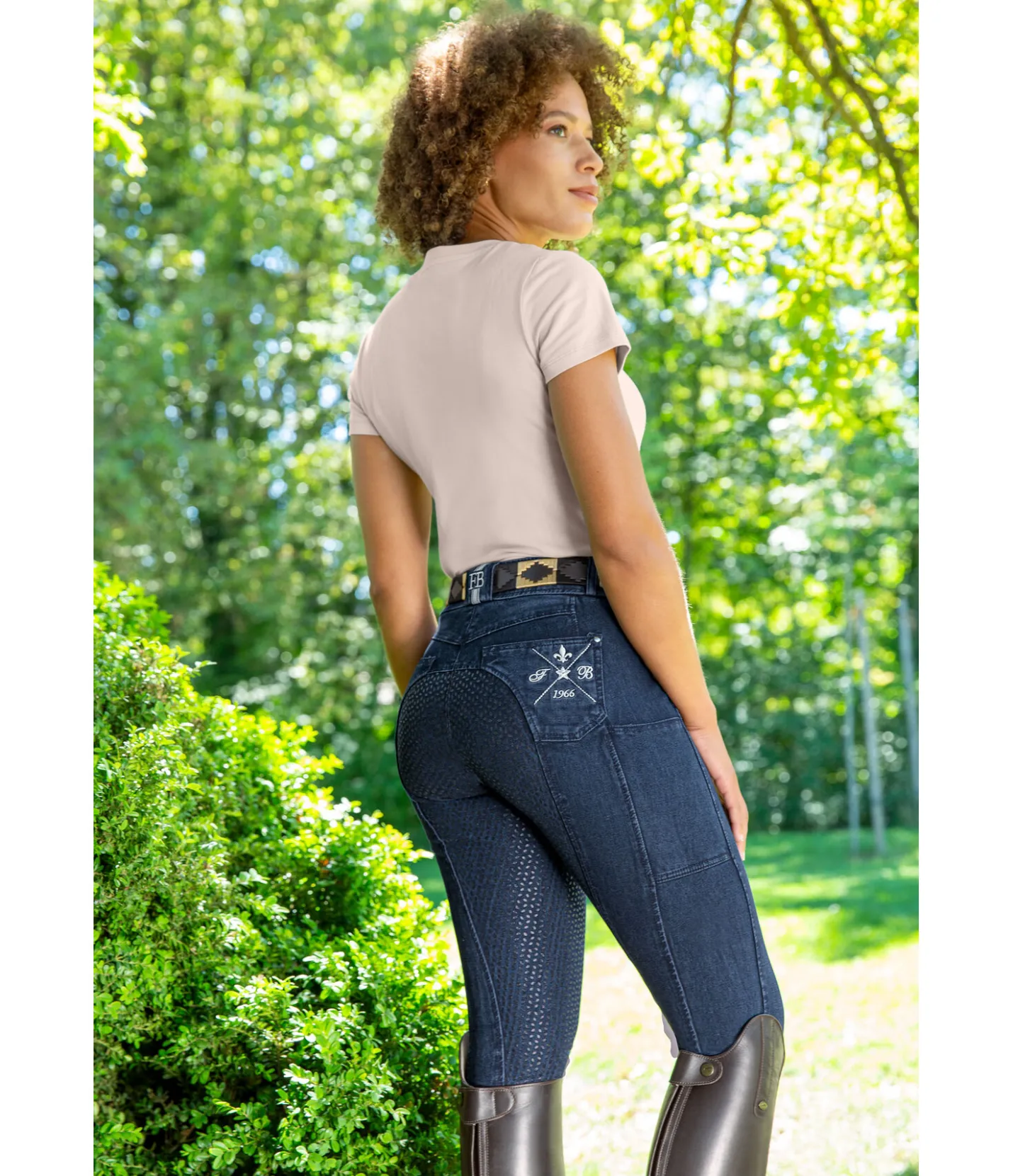 Felix Bühler Pantalon d'équitation en jean à fond intégral grip Estelle denim Online