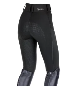Equilibre Pantalon d'équitation hybride à fond intégral grip enfant Ilva noir New