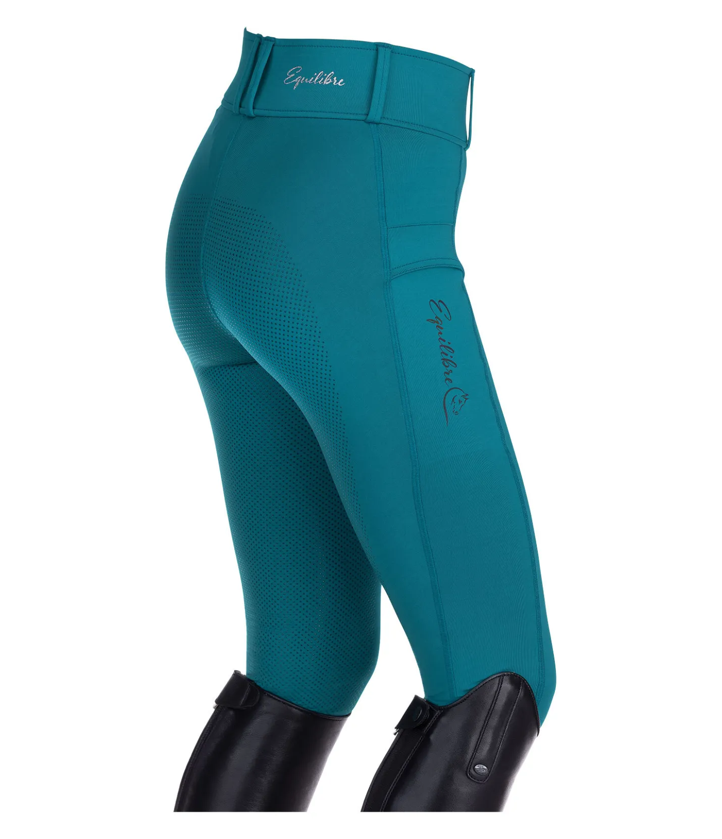 Equilibre Pantalon d'équitation hybride à fond intégral grip enfant Ilva turquoise foncé Best