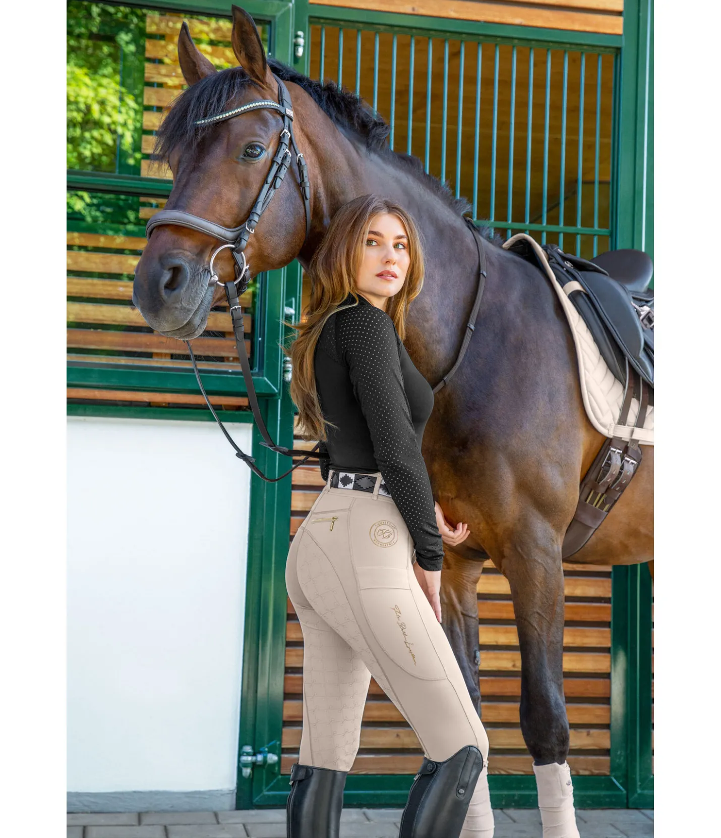 Felix Bühler Pantalon d'équitation hybride à fond intégral Kathleen champagne New