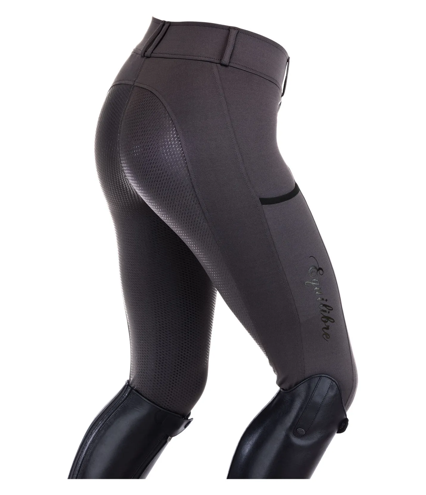 Equilibre Pantalon d'équitation hybride à fond intégral grip Functional-Basic carbone Sale