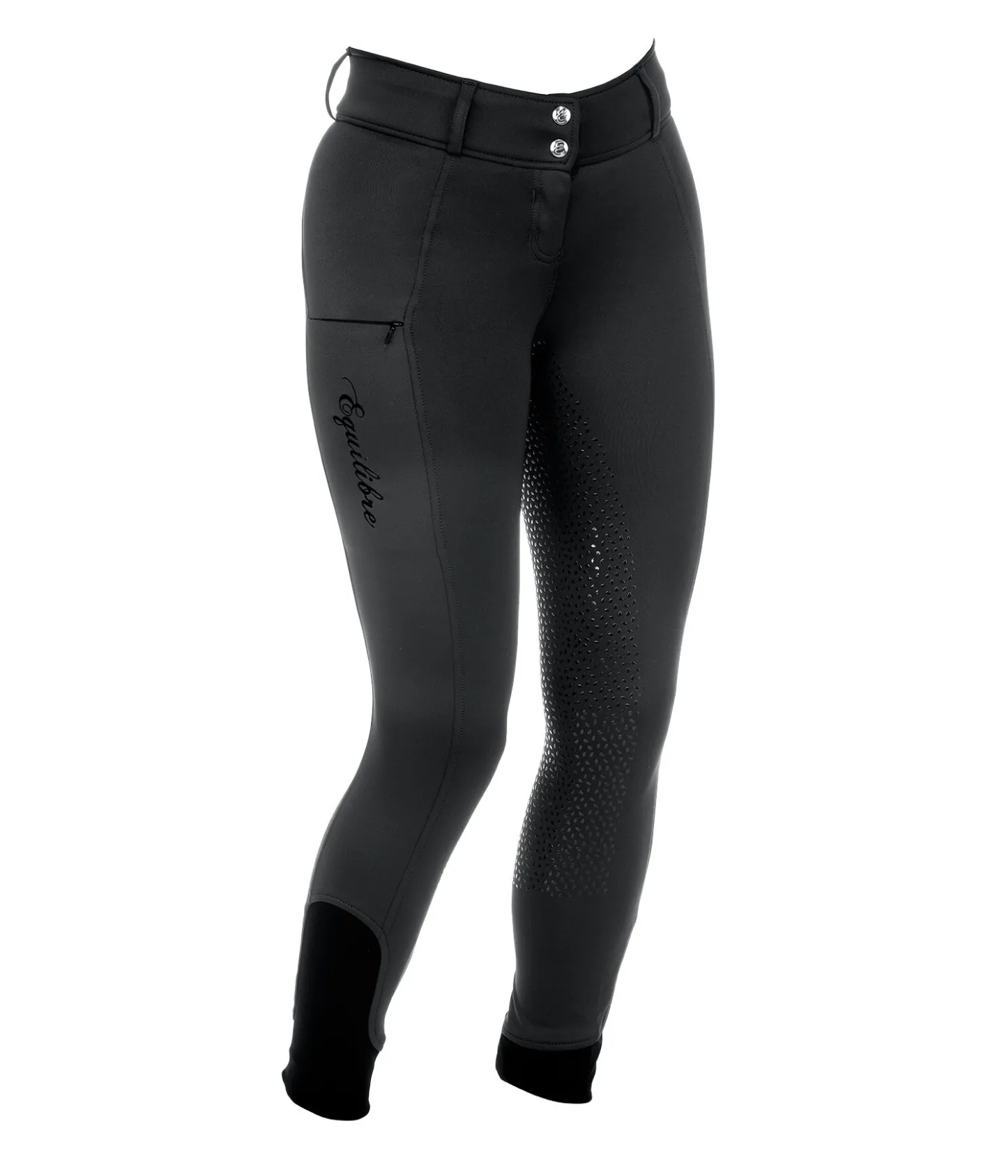Equilibre Pantalon d'équitation thermique hybride à fond intégral Grip Marleen noir Hot