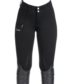 Equilibre Pantalon d'équitation thermique et hybride à fond intégral grip enfant Talea noir Online