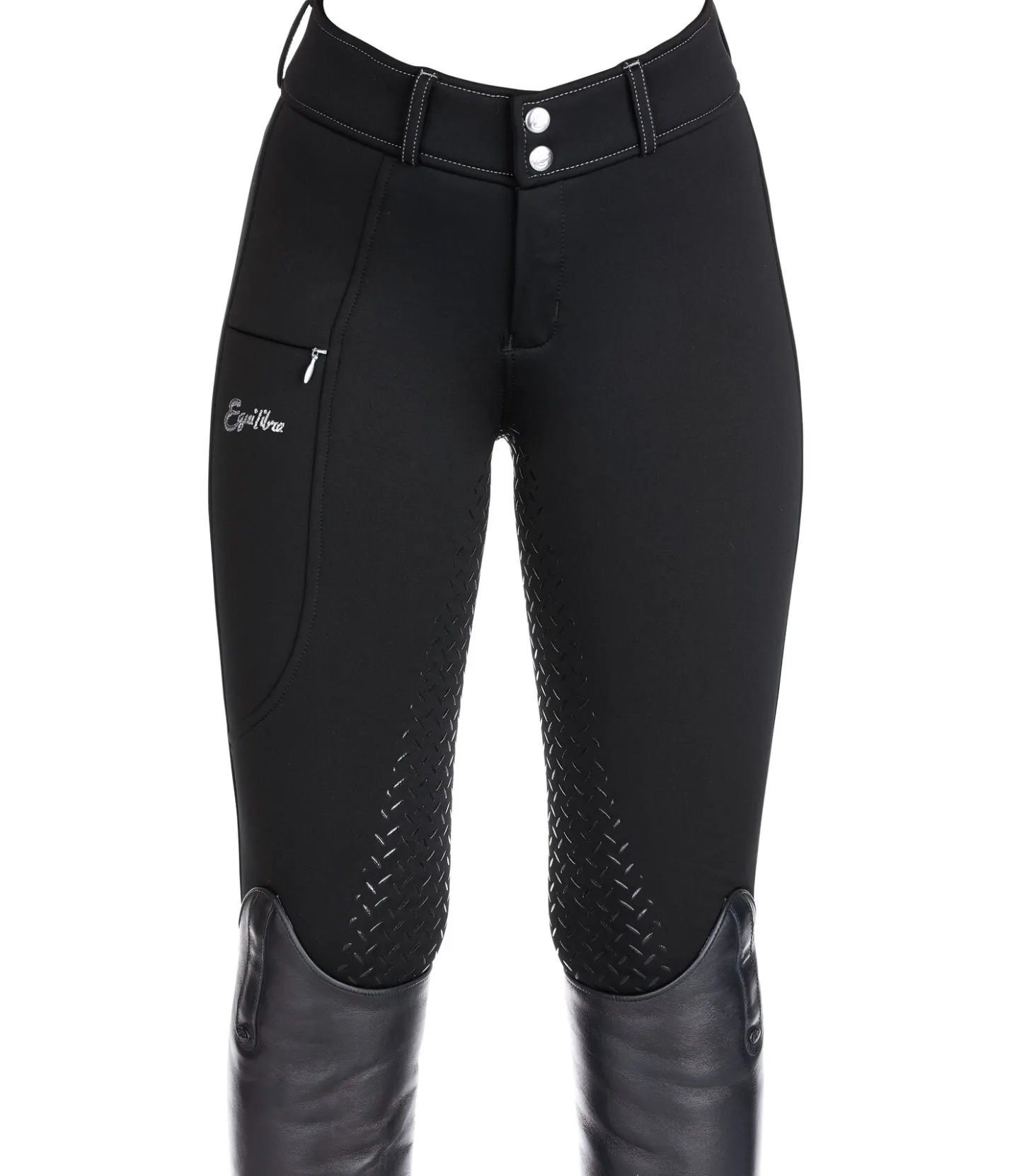 Equilibre Pantalon d'équitation thermique et hybride à fond intégral grip enfant Talea noir Online