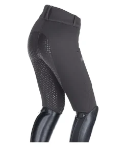Equilibre Pantalon d'équitation thermique et hybride à fond intégral grip enfant Talea carbone Hot