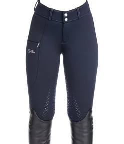 Equilibre Pantalon d'équitation thermique et hybride à fond intégral grip enfant Talea bleu minuit Sale