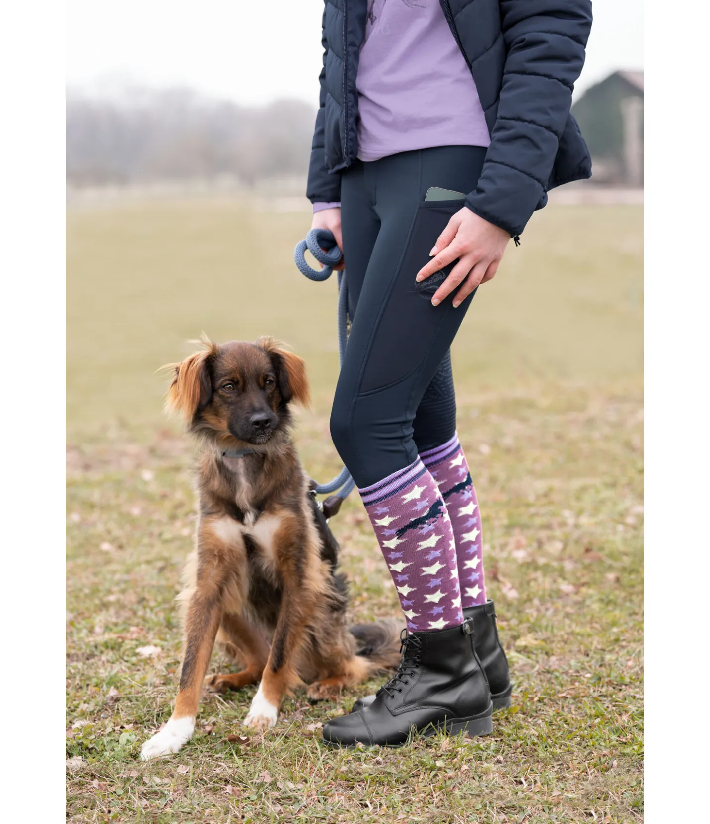 Equilibre Pantalon d'équitation thermique et hybride à fond intégral grip enfant Nevis navy Discount