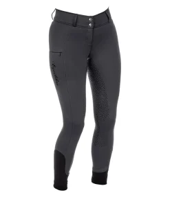 Equilibre Pantalon d'équitation thermique hybride à fond intégral Grip Marleen carbone Sale
