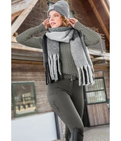 Equilibre Pantalon d'équitation thermique hybride à fond intégral Grip Marleen forêt Discount