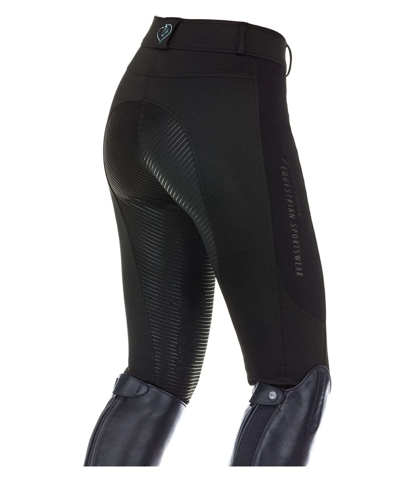 Equilibre Pantalon d'équitation thermique et hybride à fond intégral grip enfant Nevis noir Sale
