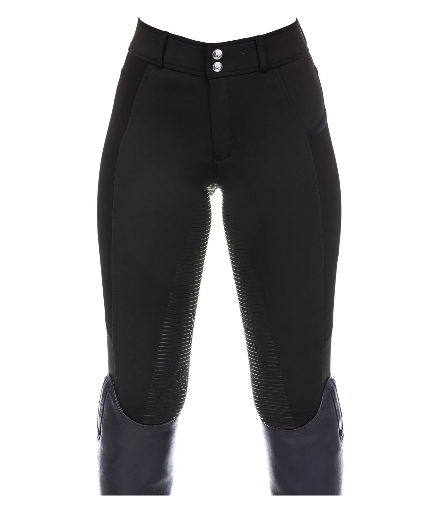 Equilibre Pantalon d'équitation thermique et hybride à fond intégral grip enfant Nevis noir Sale