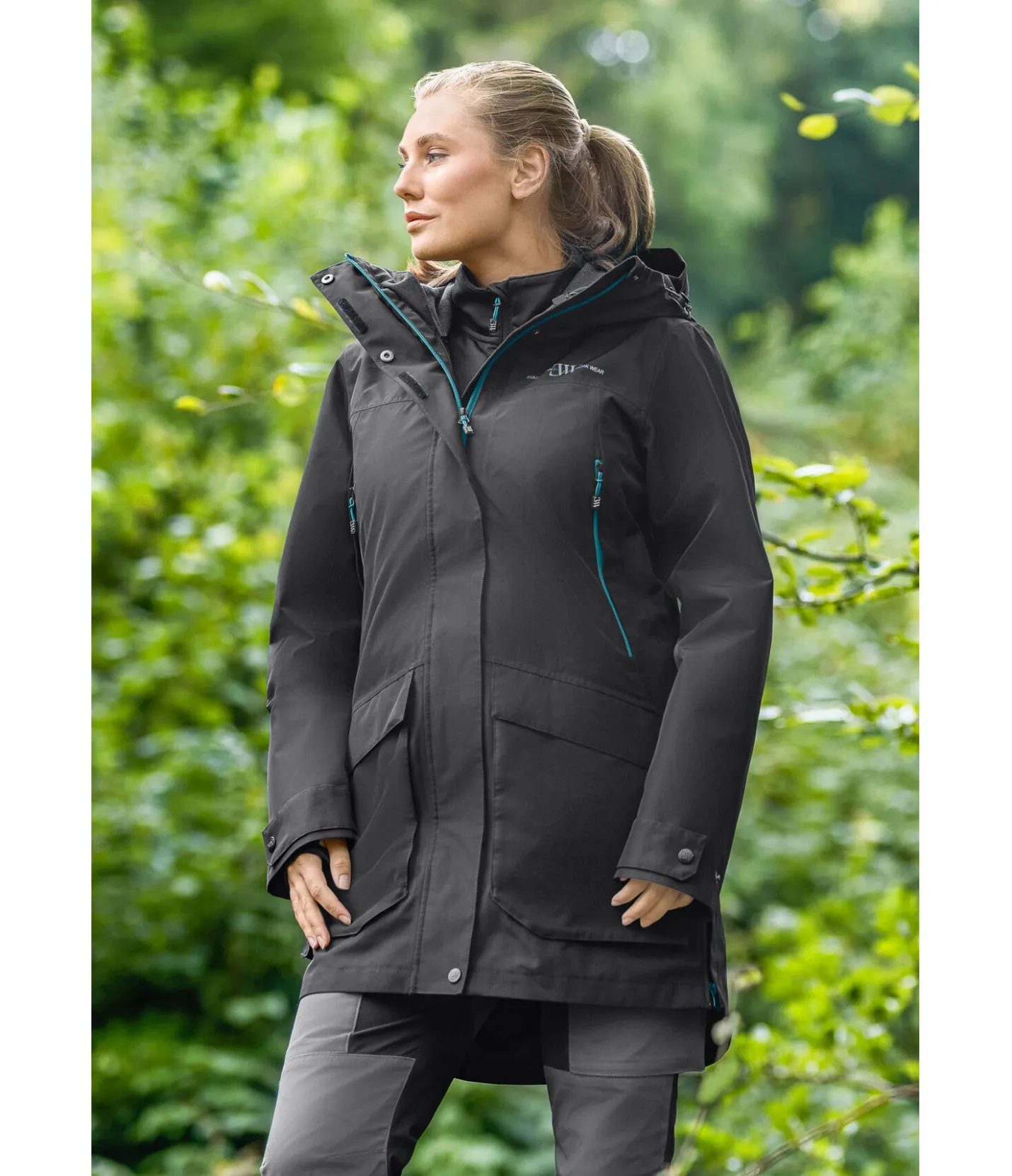 EQUESTRIAN WORK WEAR Parka d'extérieur technique 3 en 1 avec gilet amovible noir Sale