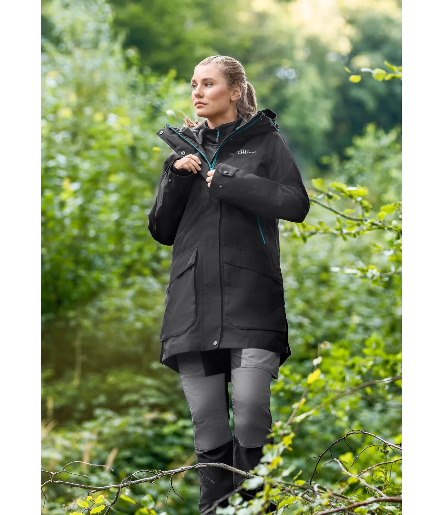 EQUESTRIAN WORK WEAR Parka d'extérieur technique 3 en 1 avec gilet amovible noir Sale