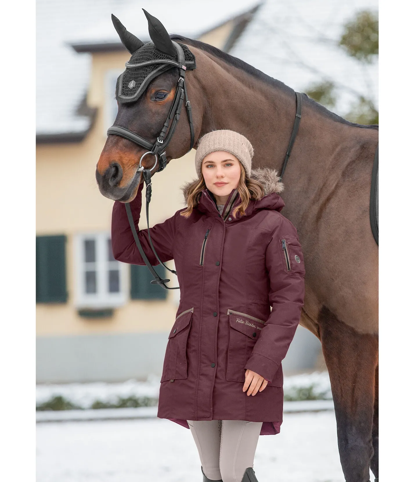 Felix Bühler Parka d'équitation technique à capuche Ulla acajou Discount