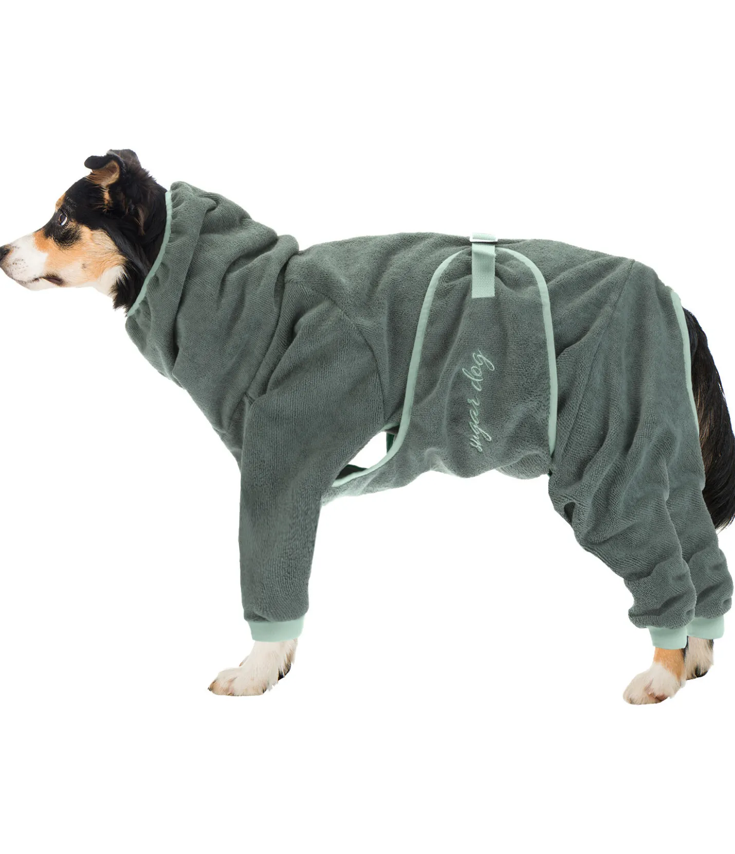 sugar dog Peignoir pour chien Allover Dry matcha foncé New