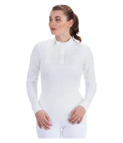 Felix Bühler Polo de concours technique à manches longues Gracie II blanc
