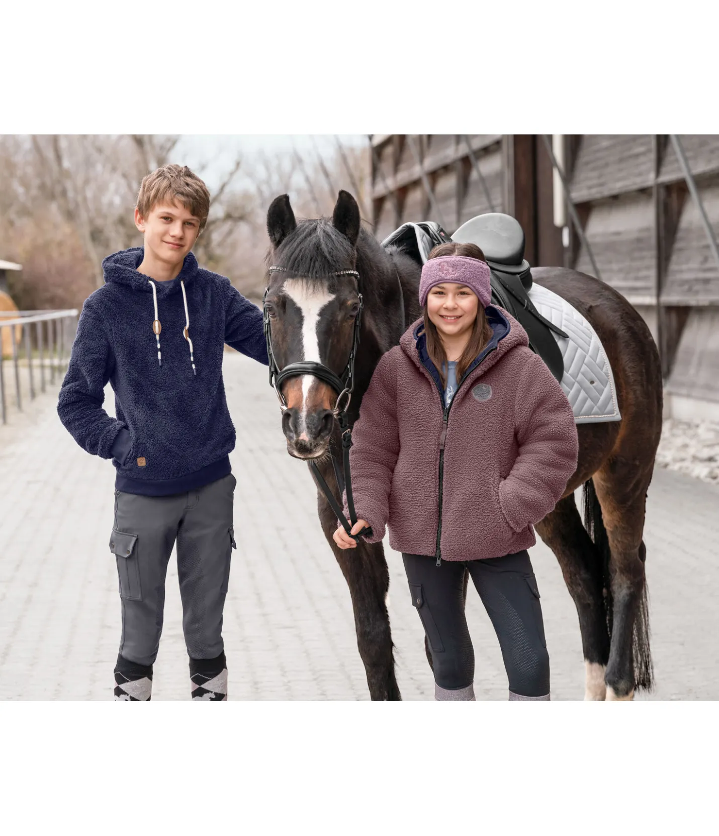STEEDS Pull à capuche en polaire Teddy enfant Bette marine Outlet