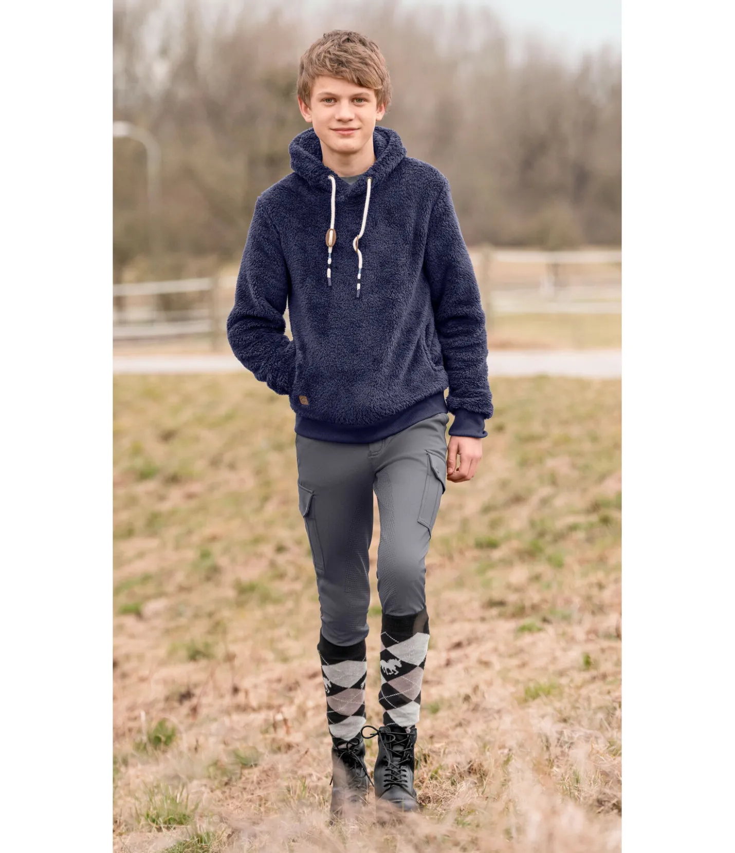 STEEDS Pull à capuche en polaire Teddy enfant Bette marine Outlet