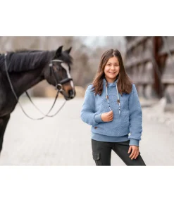 STEEDS Pull à capuche en polaire Teddy enfant Bette bleu cristal Best