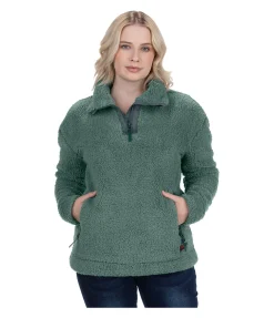 TWIN OAKS Pull-over polaire Montana matcha foncé Clearance