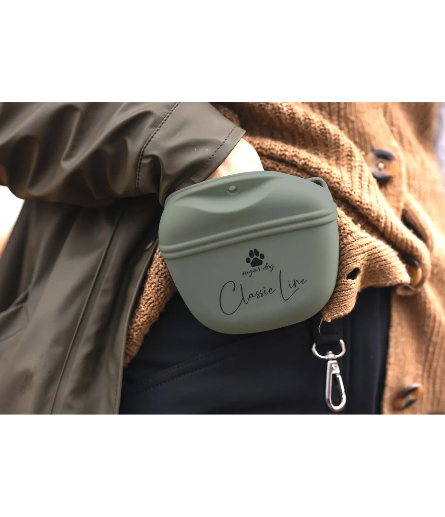 sugar dog Sac à friandises pour chien en silicone Classic Line olive antique Sale