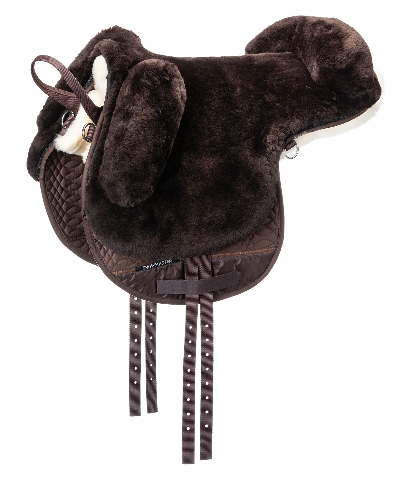 SHOWMASTER Selle de loisir en véritable fourrure d'agneau brun