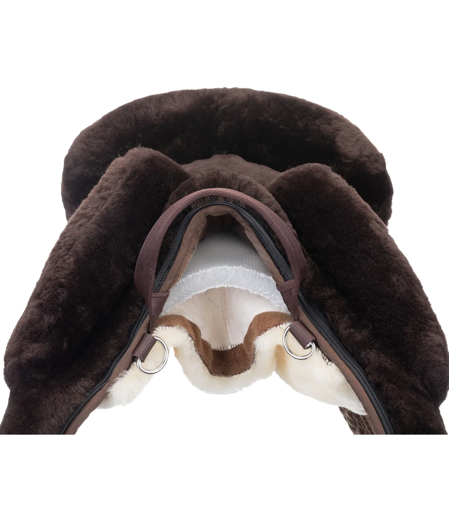 SHOWMASTER Selle de loisir en véritable fourrure d'agneau brun