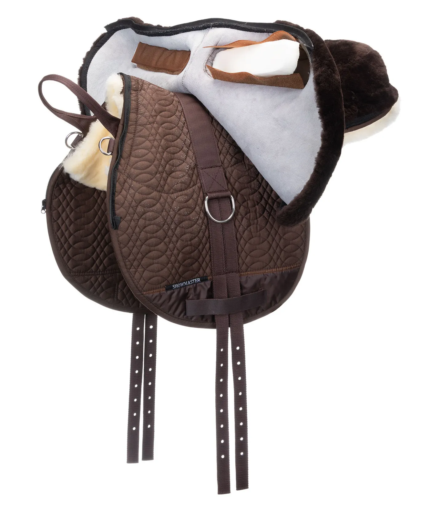 SHOWMASTER Selle de loisir en véritable fourrure d'agneau brun