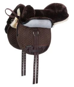 SHOWMASTER Selle de loisir en véritable fourrure d'agneau brun