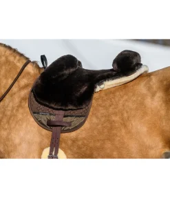 SHOWMASTER Selle de loisir en véritable fourrure d'agneau brun