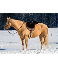 SHOWMASTER Selle de loisir en véritable fourrure d'agneau brun