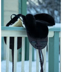 SHOWMASTER Selle de loisir en véritable fourrure d'agneau brun
