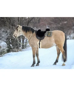 SHOWMASTER Selle de loisir en véritable fourrure d'agneau noir Sale