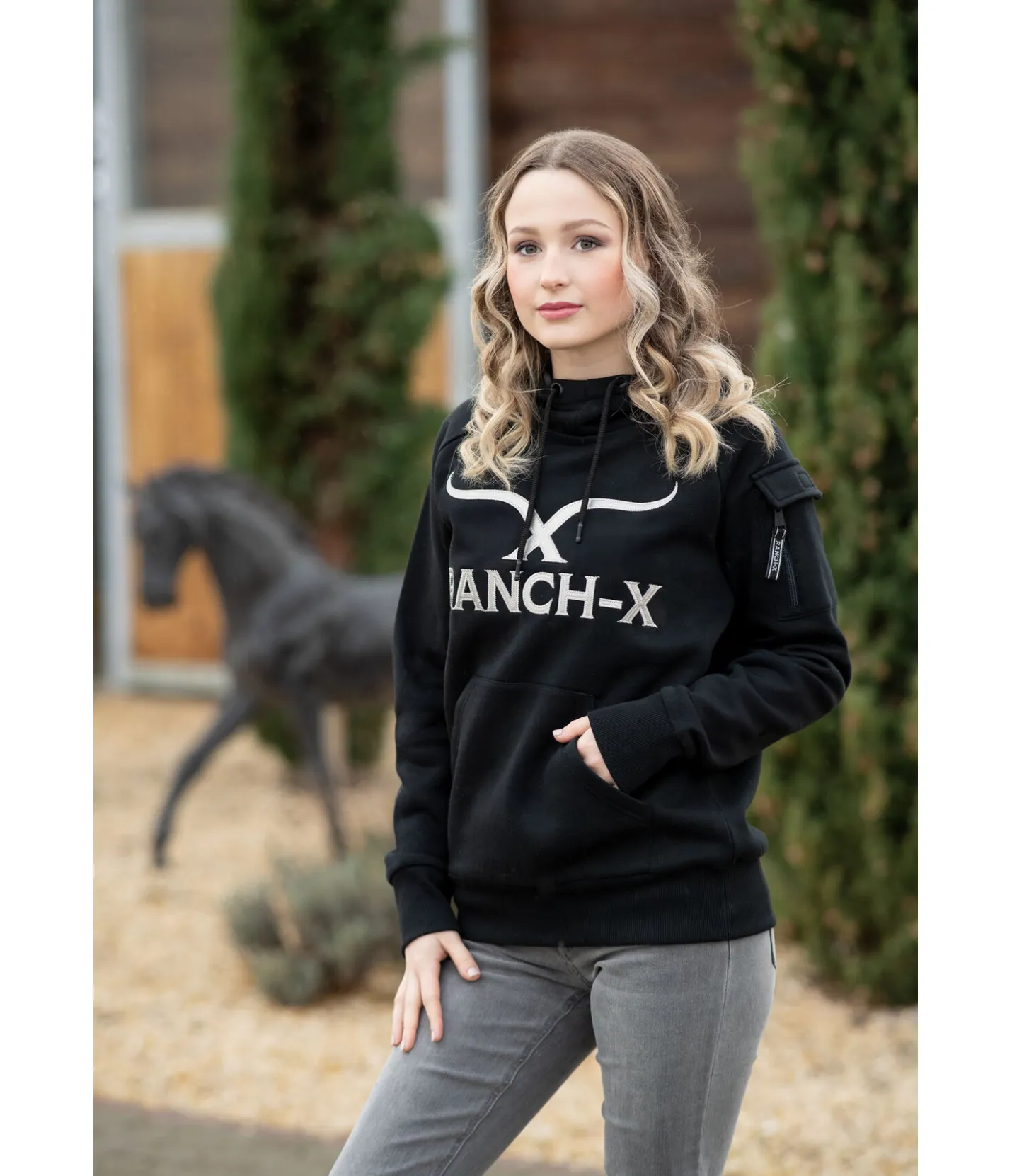 RANCH-X Sweat à capuche Macy noir