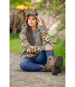STONEDEEK Sweat à capuche Ikat vert mousse Online