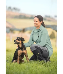 EQUESTRIAN WORK WEAR Sweat à capuche Strech Performance vert jungle Sale