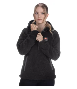 RANCH-X Sweat à capuche en sherpa Cassy noir Best