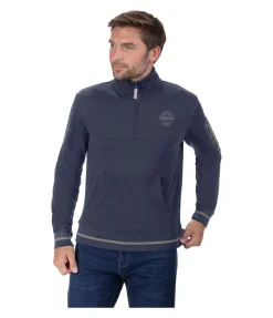 STONEDEEK Sweat à col zippé homme Zach Saphir foncé  Clearance