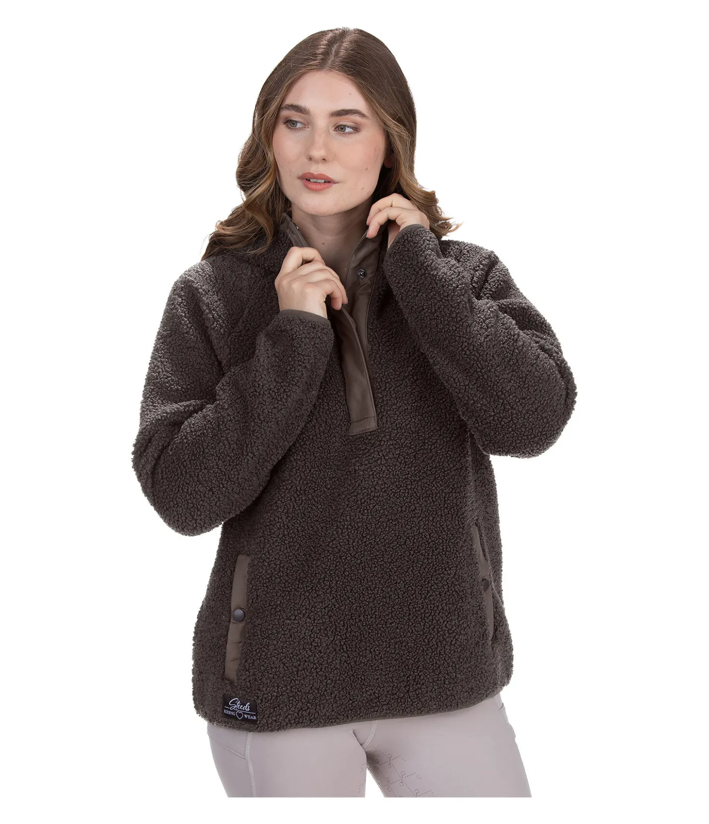 STEEDS Sweat en tricot polaire Jona chocolat noir