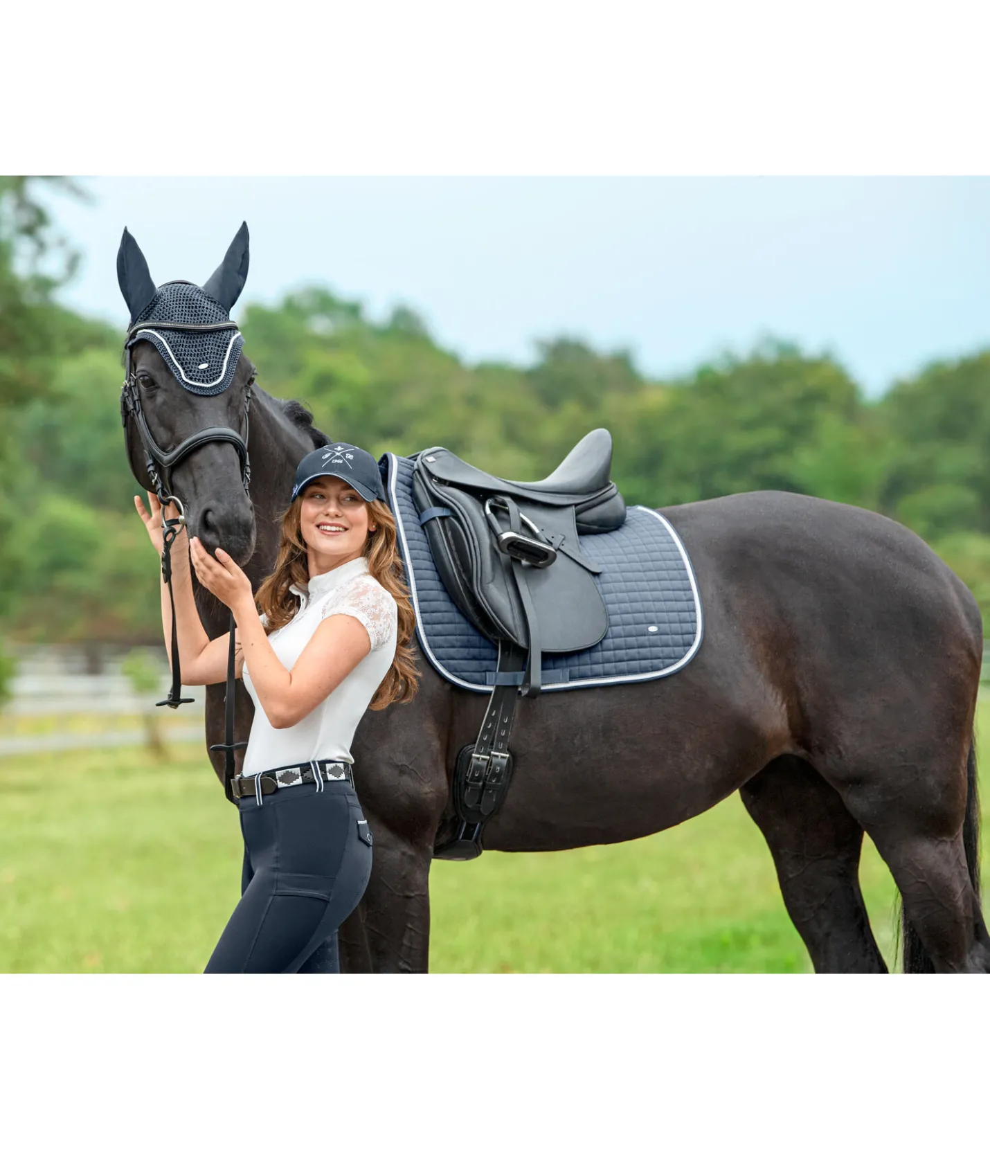 SHOWMASTER Tapis de selle Basic denim clair Online