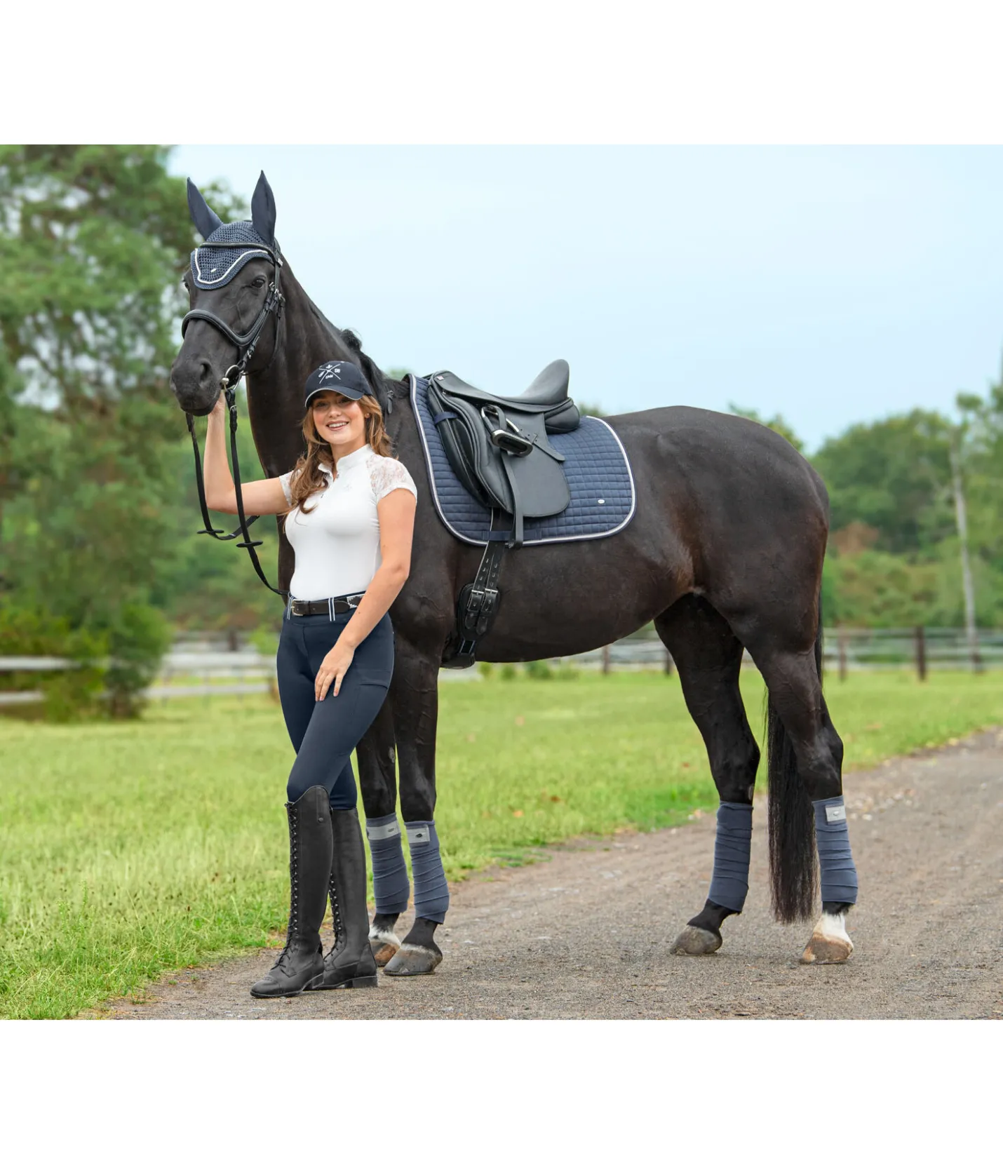 SHOWMASTER Tapis de selle Basic denim clair Online